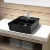  Ceramic Bathroom Sink Basin Faucet Overflow Hole Black Square Colour black 