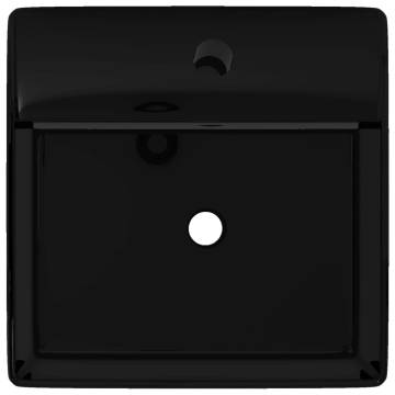 Stylish Black Square Ceramic Bathroom Sink Basin Faucet