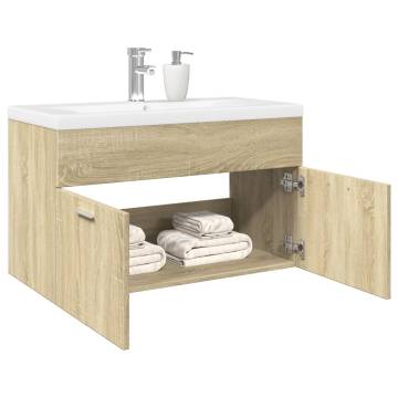 Bathroom Sink Cabinet with Basin in Sonoma Oak | Hipo Market