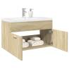  Bathroom Sink Cabinet with Built-in Basin Sonoma Oak Colour sonoma oak Size 80 x 38.5 x 46 cm Number of 1 