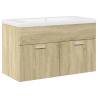 Bathroom Sink Cabinet with Basin in Sonoma Oak | Hipo Market