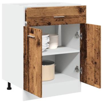 Drawer Bottom Cabinet Old Wood - Kitchen Storage Solution