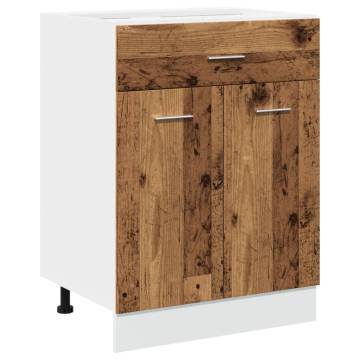 Drawer Bottom Cabinet Old Wood - Kitchen Storage Solution