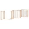 Foldable Dog Gate with Door - 12 Panels, 600 cm Poplar Wood