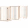 Foldable Dog Gate with Door - 9 Panels, 450 cm Poplar Wood