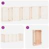 Foldable Dog Gate with Door - 9 Panels, 450 cm Poplar Wood