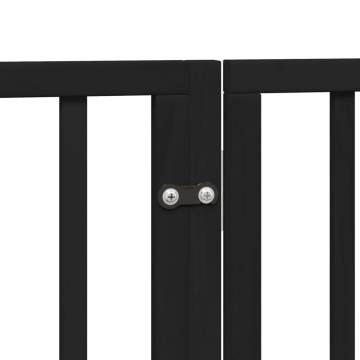 Foldable Dog Gate with Door - 12 Panels Black 600 cm