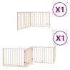 Dog Gate with Door - Foldable 6 Panels, 480 cm Poplar Wood