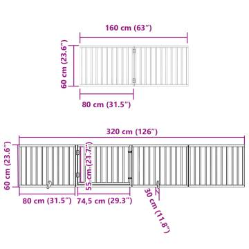 Dog Gate with Door - Foldable 6 Panels, 480 cm Poplar Wood