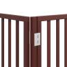 Dog Gate with Door - Foldable 9 Panels, Brown Poplar Wood