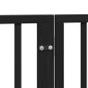 Dog Gate with Door - Foldable 12 Panels Black 960 cm