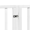 Dog Gate with Door - 8 Foldable Panels, White Poplar Wood