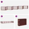 Foldable 10-Panel Dog Gate with Door - Brown Poplar Wood