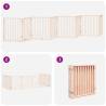 Dog Gate with Door - Foldable 8 Panels - 640 cm - Poplar Wood