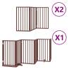 Foldable Dog Gate with Door - 600 cm Poplar Wood - Brown