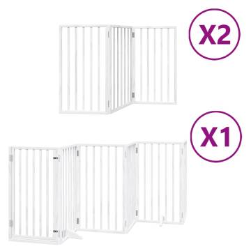 Foldable Dog Gate with Door | 12 White Panels - 600 cm