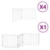 Foldable Dog Gate with Door - 12 Panels, 960 cm - White