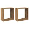 Stylish Wall Cube Shelves - Artisan Oak - 2 pcs - 30x15x30 cm