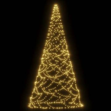 Christmas Tree on Flagpole - 500 Warm White LEDs | 300 cm