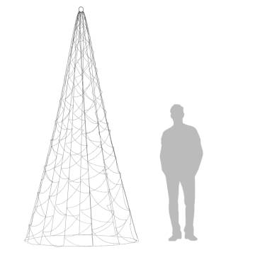 Christmas Tree on Flagpole - 500 Warm White LEDs | 300 cm