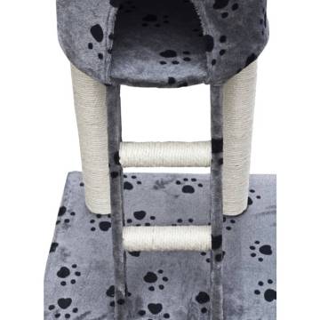 Cat Tree Deluxe 230-260 cm Grey with Paw Prints | HipoMarket