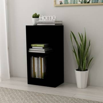 Compact Black Bookshelf 40x24x75 cm - Durable Engineered Wood