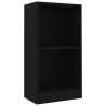 Compact Black Bookshelf 40x24x75 cm - Durable Engineered Wood