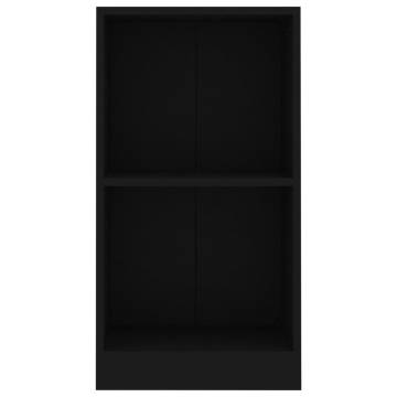 Compact Black Bookshelf 40x24x75 cm - Durable Engineered Wood