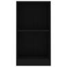 Compact Black Bookshelf 40x24x75 cm - Durable Engineered Wood