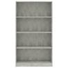 4-Tier Book Cabinet in Concrete Grey - Stylish & Practical