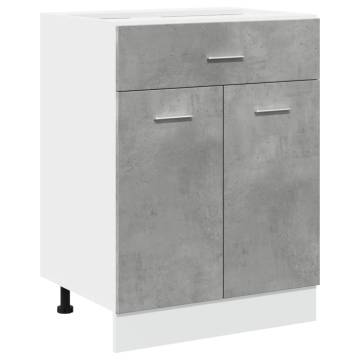 Concrete Grey Drawer Bottom Cabinet - 60x46x81.5 cm