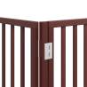 Foldable Dog Gate with Door - 9 Panels, 450 cm Brown Wood