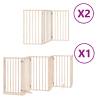 Dog Gate with Door - Foldable 12 Panels 600 cm Poplar Wood