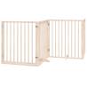 Foldable Dog Gate with Door - 10 Panels, 800 cm Poplar Wood