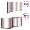 Foldable Dog Gate with Door - 12 Panels, Brown, 960 cm