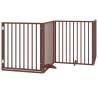 Foldable Dog Gate with Door - 12 Panels, Brown, 960 cm