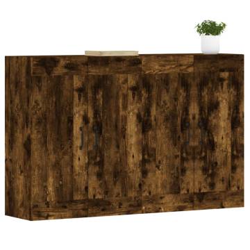 Wall Mounted Cabinets 2 pcs Smoked Oak - Stylish Storage Solution