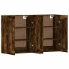 Wall Mounted Cabinets 2 pcs Smoked Oak - Stylish Storage Solution