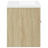 Stylish Bathroom Sink Cabinet with Built-in Basin - Sonoma Oak