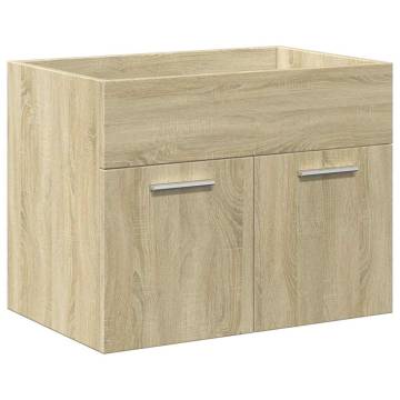 Stylish Bathroom Sink Cabinet with Built-in Basin - Sonoma Oak