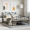 Metal Bed Frame with Headboard and Footboard Black 150x200 cm King Size Colour black Size 150 x 200 cm Model with headboard & footboard 