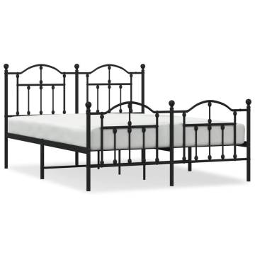 Black Metal Bed Frame with Headboard & Footboard - King Size