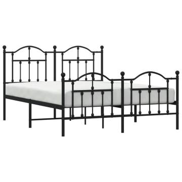 Black Metal Bed Frame with Headboard & Footboard - King Size