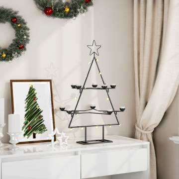 Black Metal Christmas Tree for Unique Holiday Decoration - 75 cm