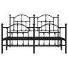 Black Metal Bed Frame with Headboard & Footboard - King Size