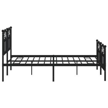 Black Metal Bed Frame with Headboard & Footboard - King Size