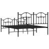 Black Metal Bed Frame with Headboard & Footboard - King Size