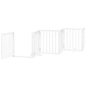 Foldable Dog Gate with Door - 15 Panels White 750 cm | HipoMarket