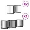 Foldable Black Dog Gate with Door - 12 Panels, 600 cm