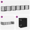 Foldable Black Dog Gate with Door - 12 Panels, 600 cm